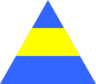 The blue and yellow triangular insignia of the 66th (2nd East Lancs) Division that arrived in France